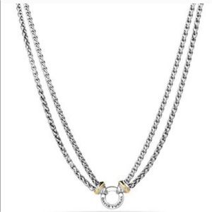 David Yurman double wheat chain necklace, 16 inch